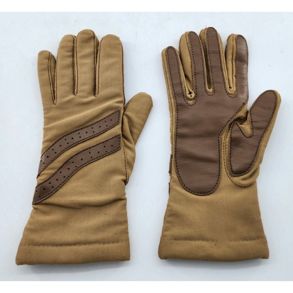 VTG Leggs Sheer Energy Tan & Brown Driving Riding Gloves Women’s One Size‎